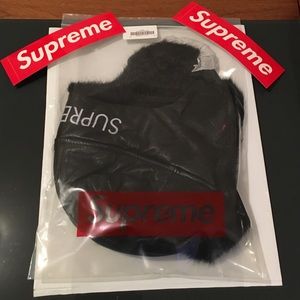Supreme Leather Trooper Hat (Black)